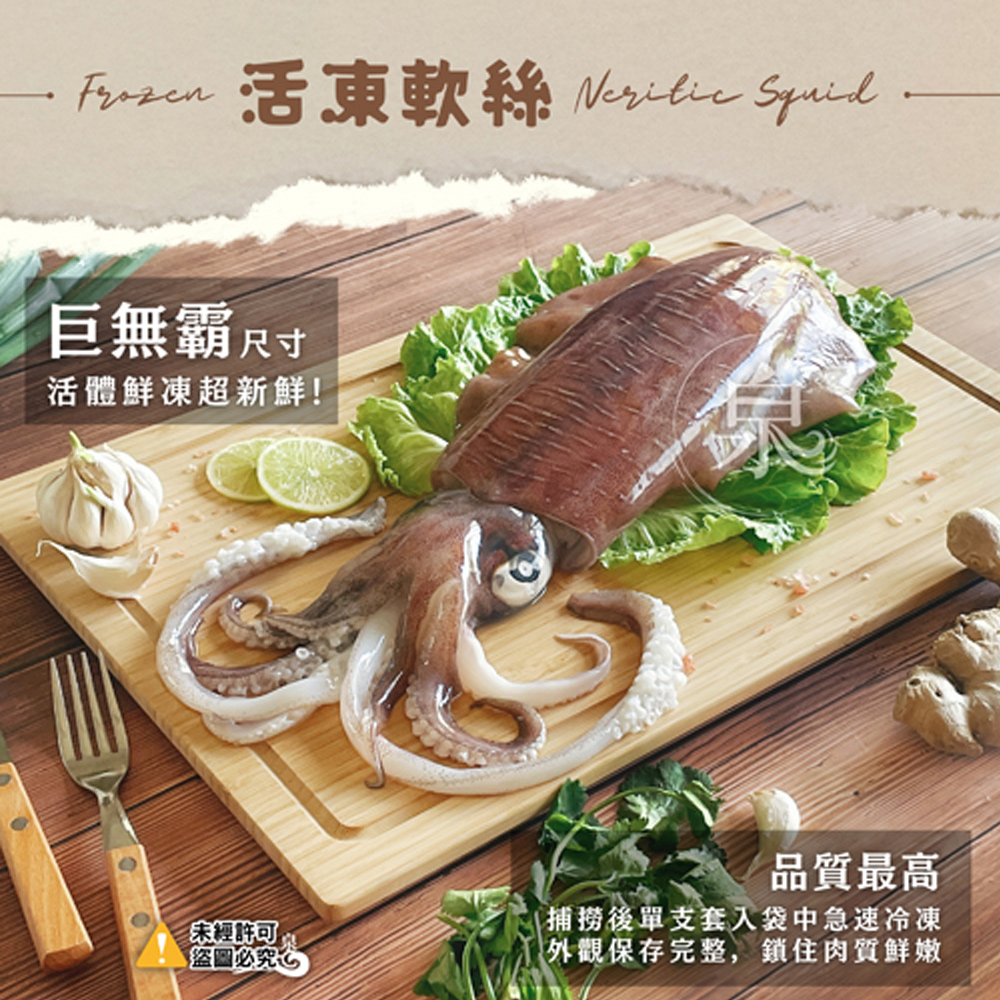 【愛尚豐饒】任-巨無霸活凍軟絲-800~1000g-支 (1支)