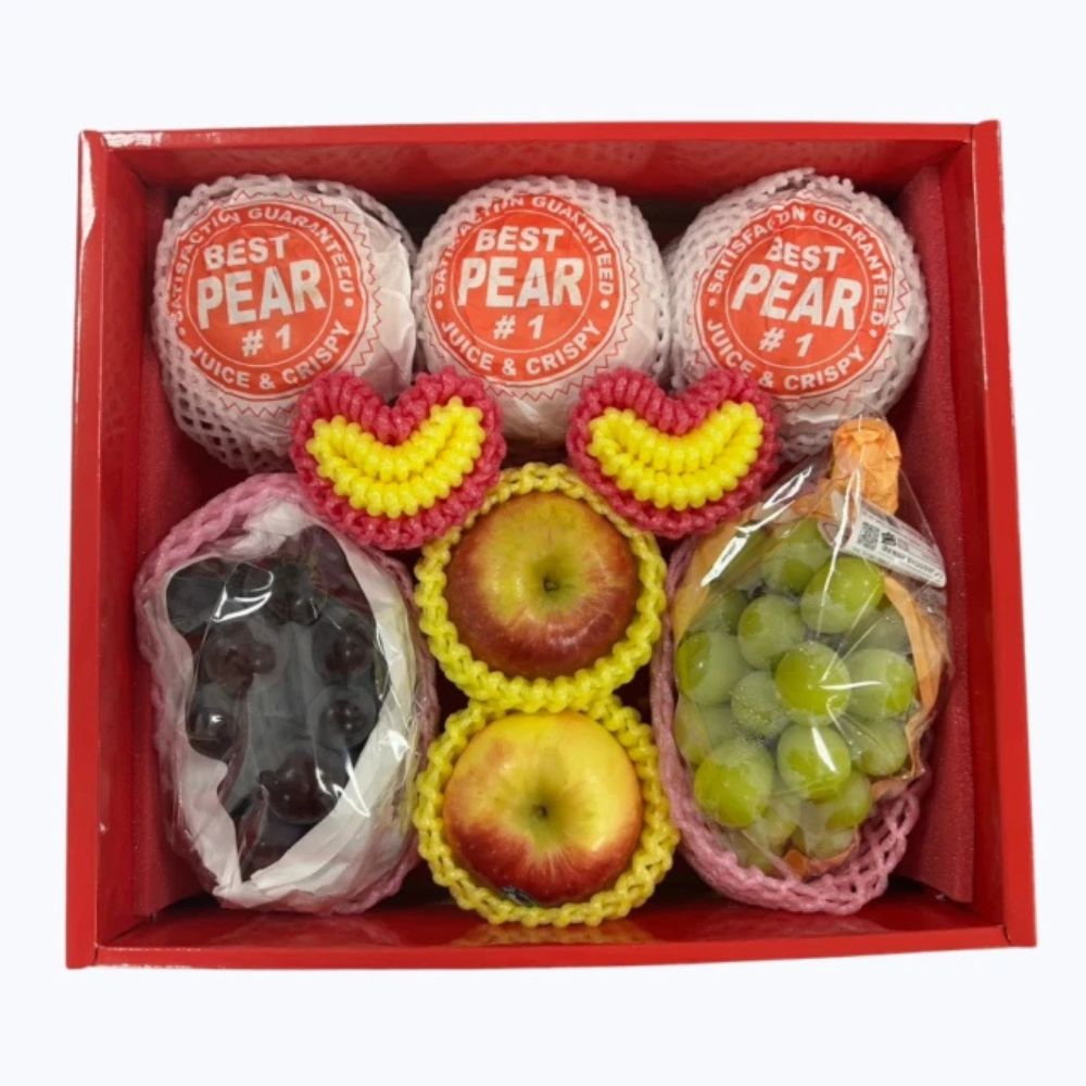 RealShop 真食材本舖 韓國梨+紐西蘭富士+日本麝香+日本貓眼 約3kg±10%(御品禮盒I 中秋禮盒)
