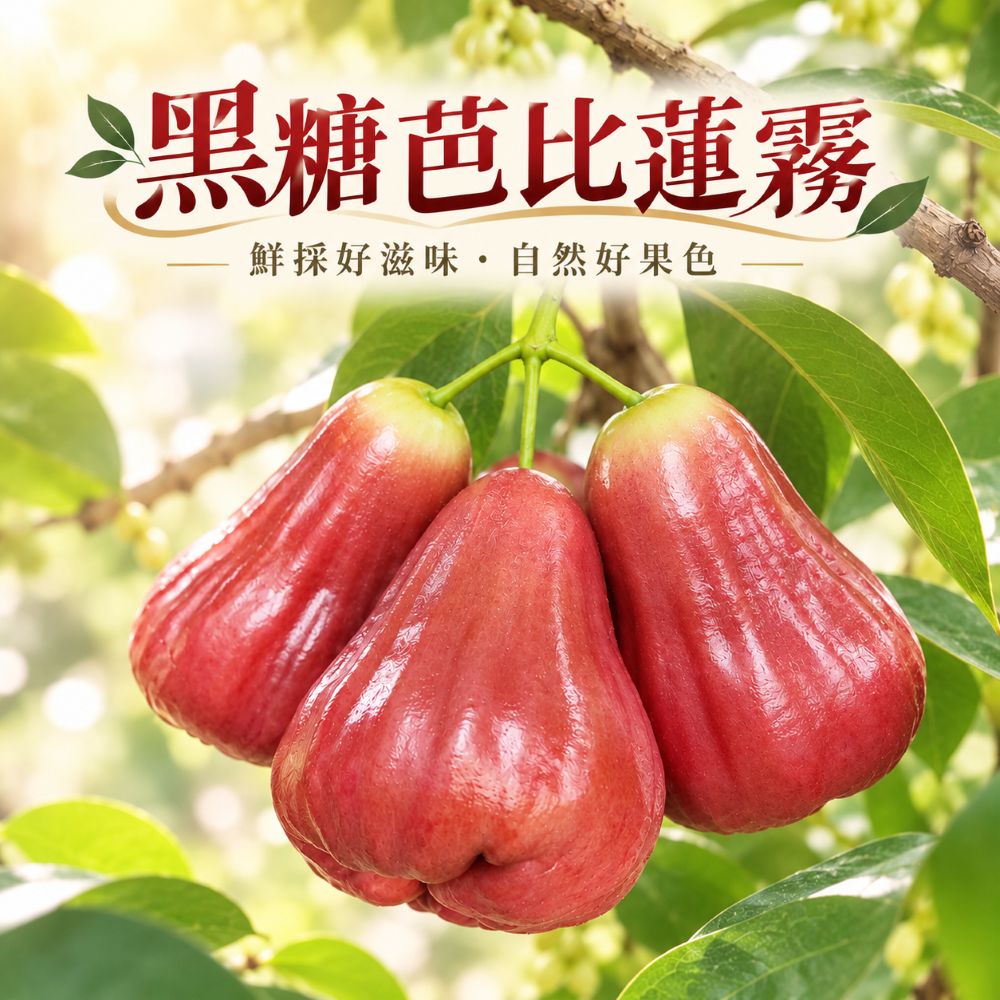 【高雄六龜】黑糖芭比蓮霧小果4台斤x2盒(20-28顆/盒)