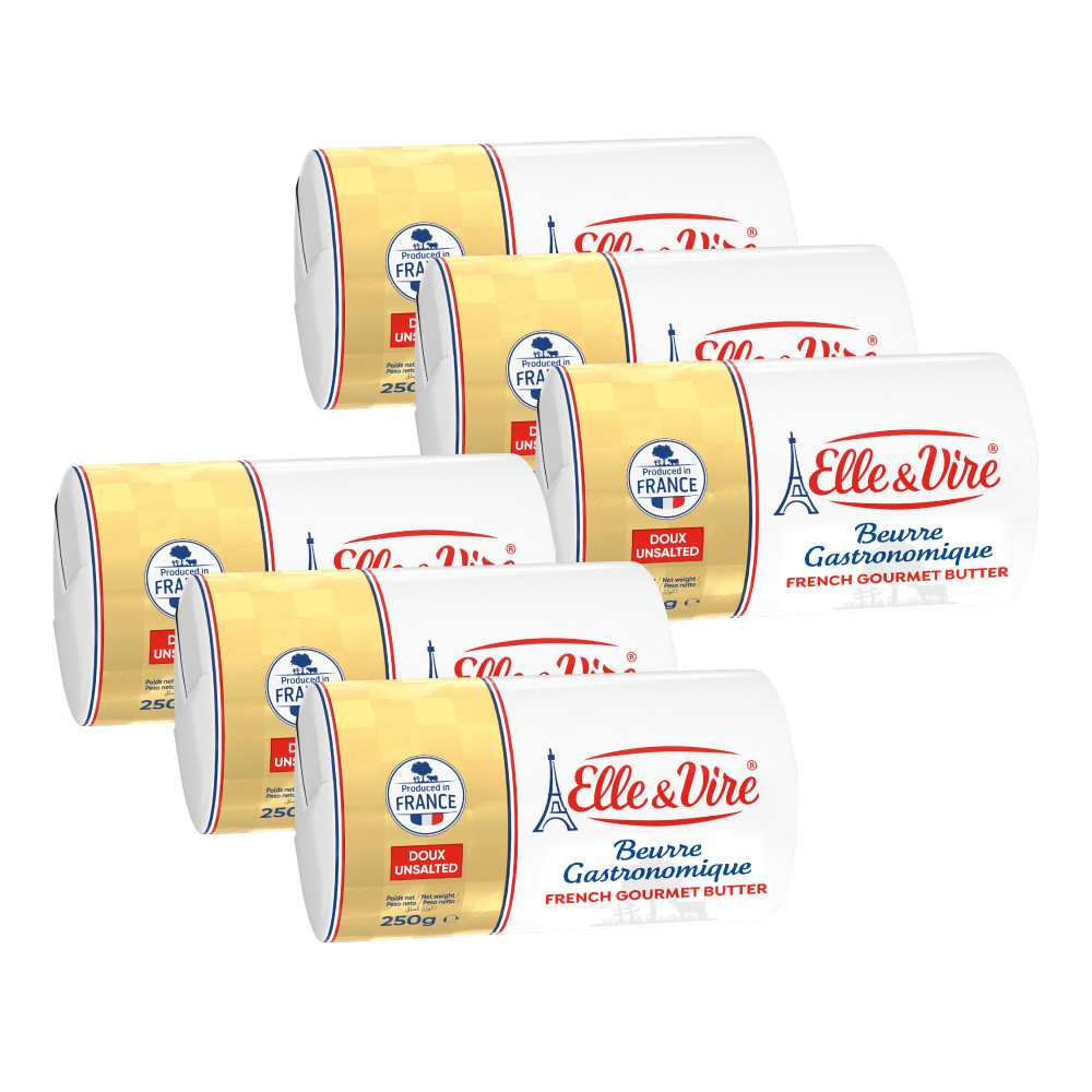 Elle&Vire 愛樂薇 法國無鹽奶油 250g *6入 - 冷藏配送 (無鹽奶油 烘焙奶油 鐵塔奶油 unsalted butte 法國奶油)
