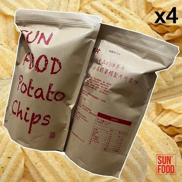 sun-cet. 太禓食品 爆紅款-SUNFOOD 厚切洋芋片烤雞口味150g/4包組