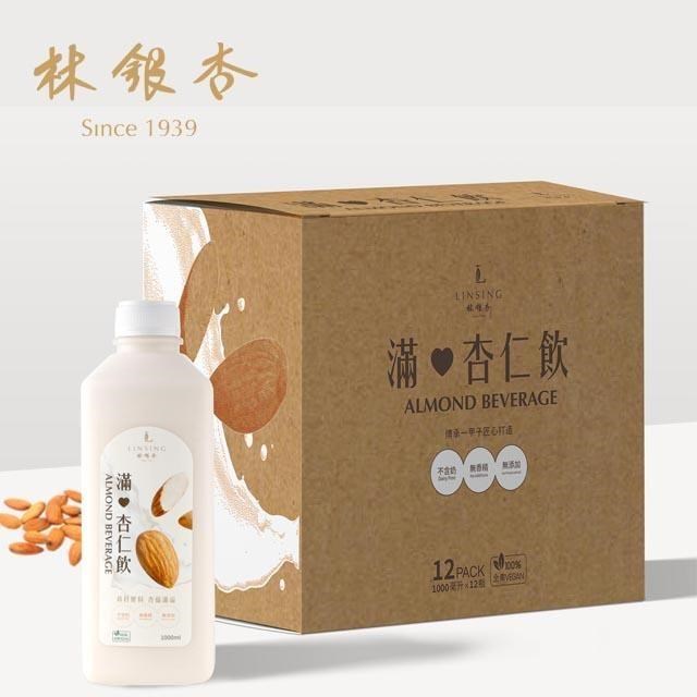 林銀杏 滿杏仁飲-甜1000ml*12入/容量升級/家庭號/箱購