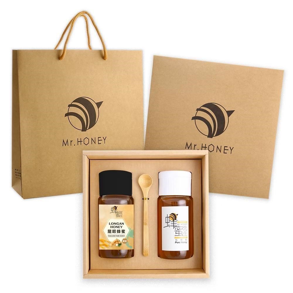 Mr.HONEY 蜂蜜先生 雙饗禮盒(700gX2)-泰國龍眼蜂蜜+荔枝蜂蜜(或野花蜂蜜)