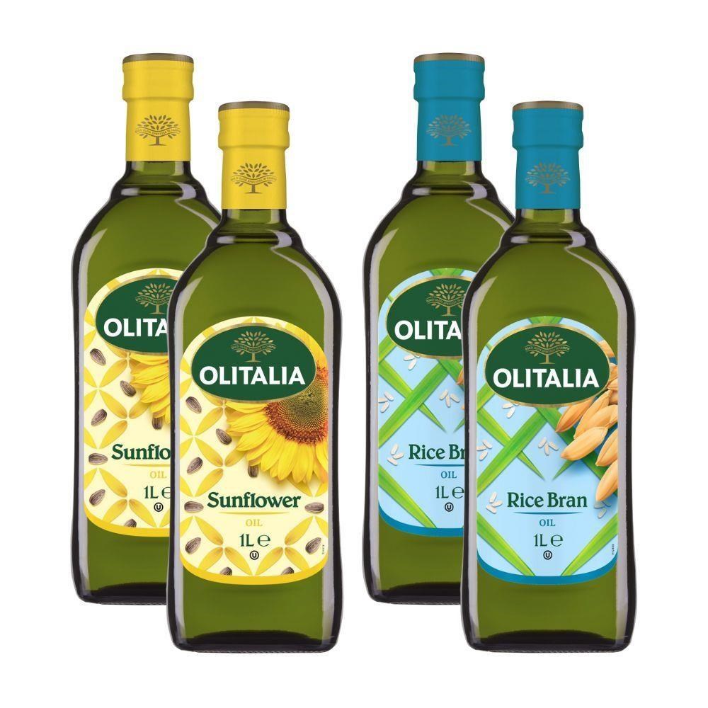 黃粒紅 【Olitalia奧利塔】玄米油X2+葵花油X2 (1000ml/罐)