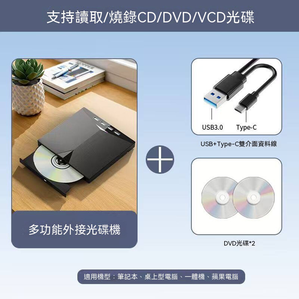 雙介面光驅擴充塢 電腦通用讀刻