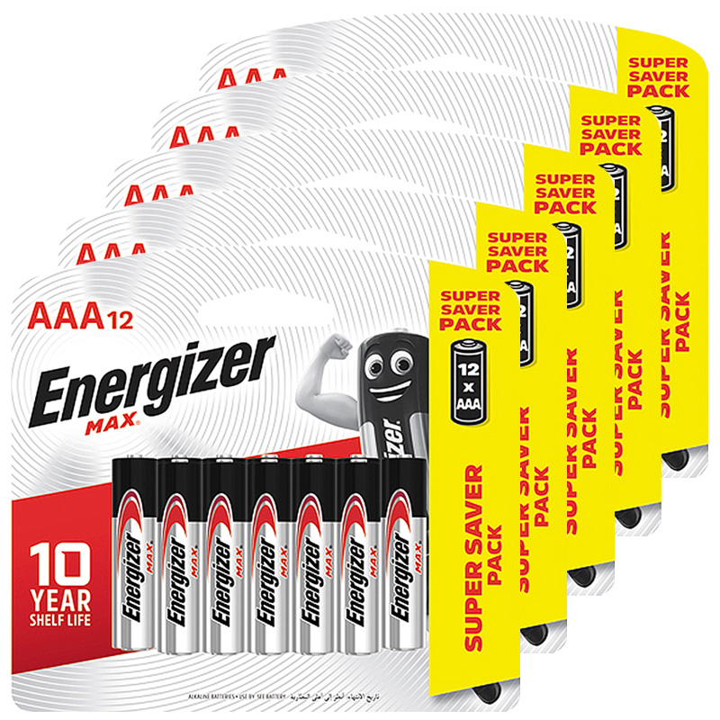 Energizer 勁量 3倍電量MAX鹼性4號AAA電池60入(1.5V長效鹼性電池LR03)