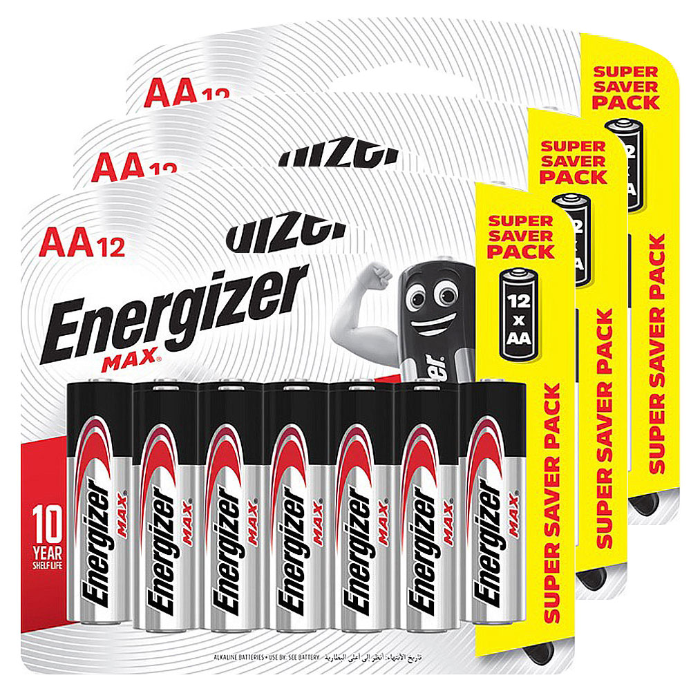 Energizer 勁量 MAX鹼性3號AA電池36入吊卡裝(1.5V長效鹼性電池LR6)