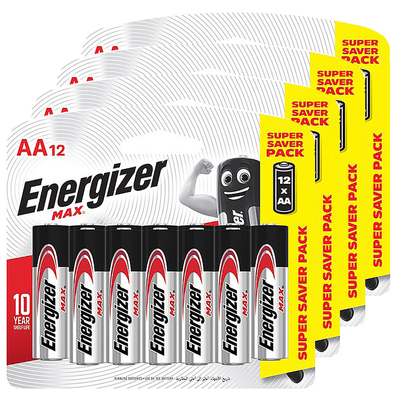 Energizer 勁量 MAX鹼性3號AA電池48入吊卡裝(1.5V長效鹼性電池LR6)