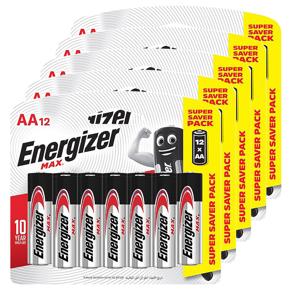 Energizer 勁量 MAX鹼性3號AA電池60入吊卡裝(1.5V長效鹼性電池LR6)