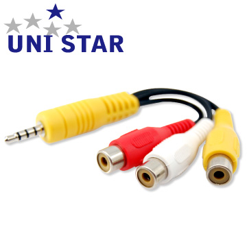 UNI-STAR 3.5mm公-AV端子母轉接線(TVC-35AV)