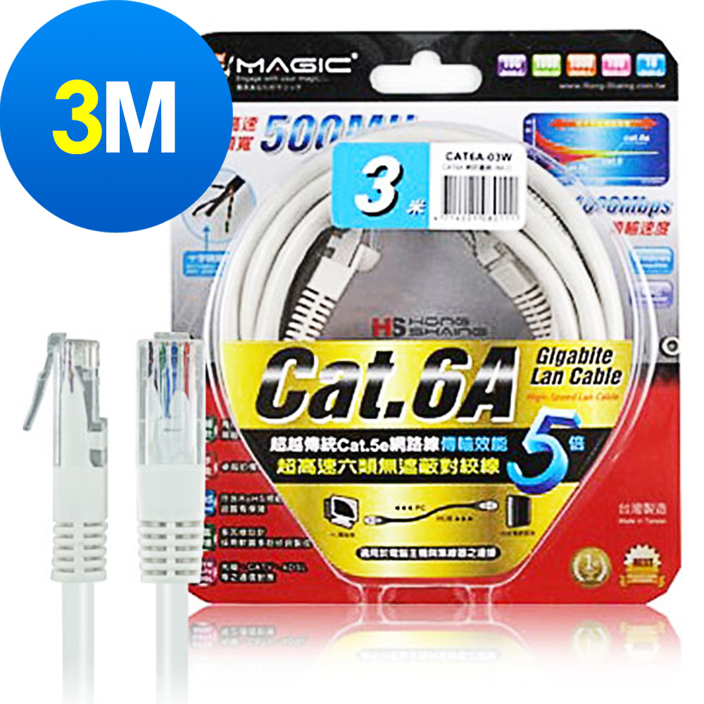 CAT.6A 超高速傳輸網路線(圓線)-3M