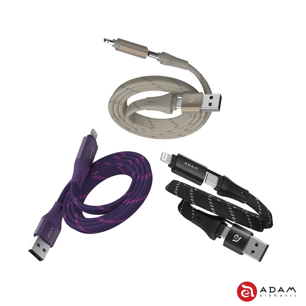 ADAM 亞果元素 PeAk MF401 四合一 60W磁吸充電扁線