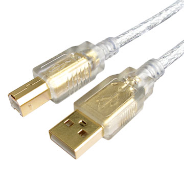 USB2.0傳輸線 AM/BM鍍金頭透明色 3M