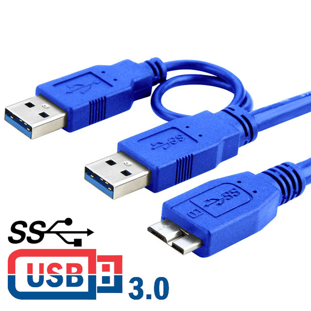 Bravo-u USB 3.0 Y-Cable 超高速傳輸線(1米)