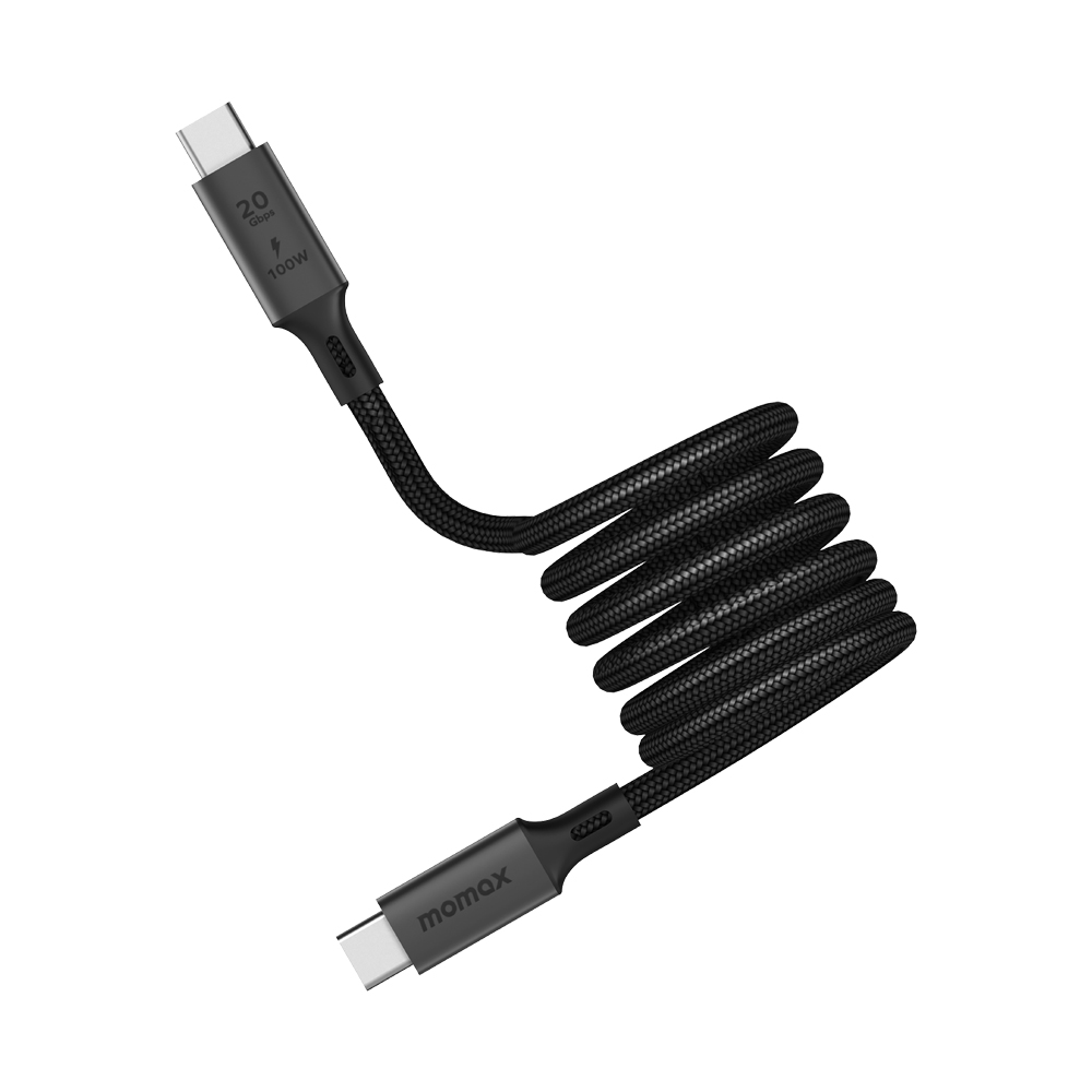 MOMAX 摩米士 Mag.Link 100W C to C USB 3.2 Gen-磁吸充電傳輸線- (1m)-黑 DC51