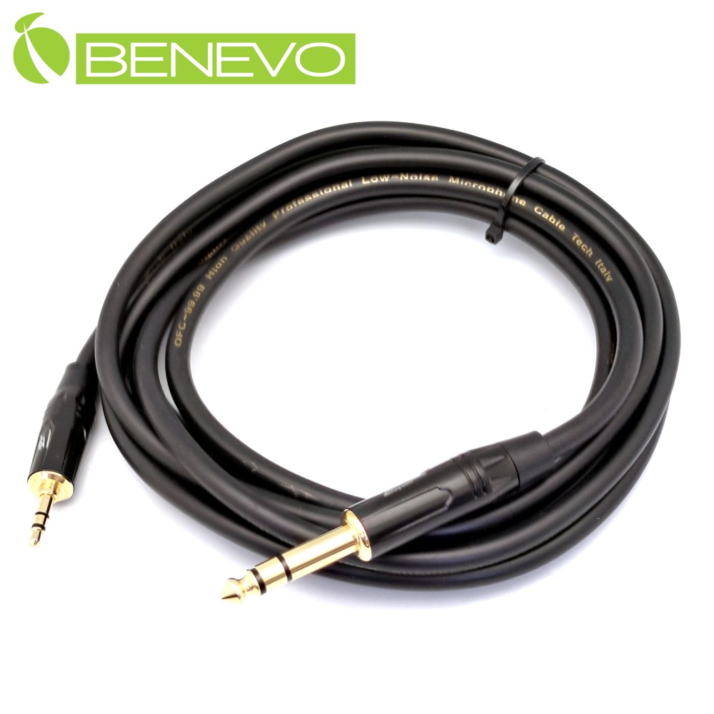 BENEVO 3M TRS型式6.3mm公對3.5mm公 立體聲音連接線
