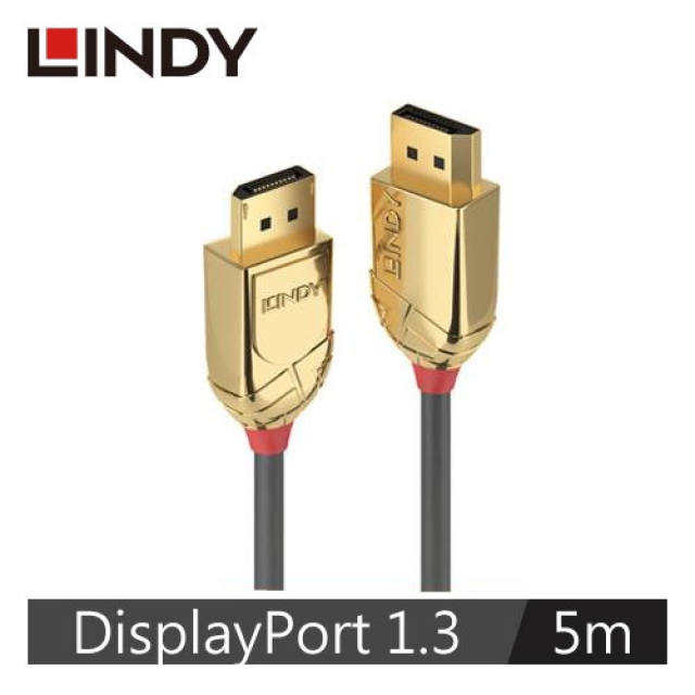 LINDY 林帝 LINDY 林帝 GOLD LINE DISPLAYPORT 1.3版 公 TO 公 傳輸線 5M 36294