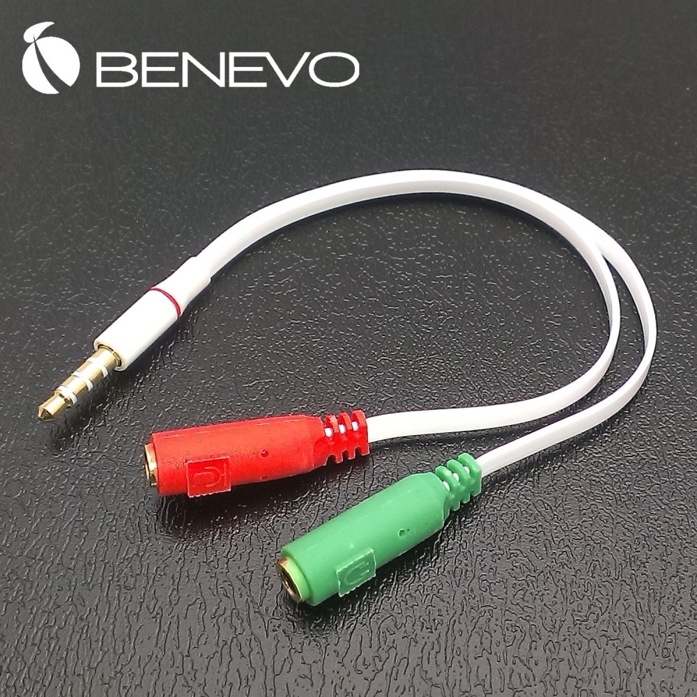 BENEVO 3.5mm二合一耳機麥克風轉接線