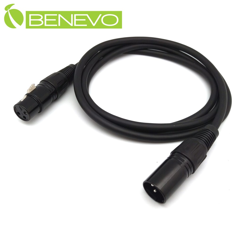 BENEVO 1.5M XLR(Cannon接頭)公對母音訊連接線