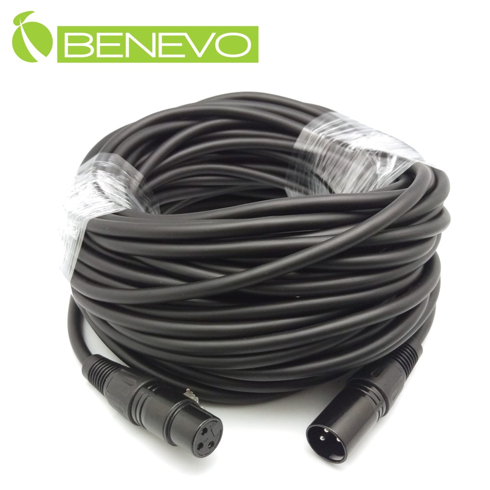 BENEVO 20M XLR(Cannon接頭)公對母音訊連接線