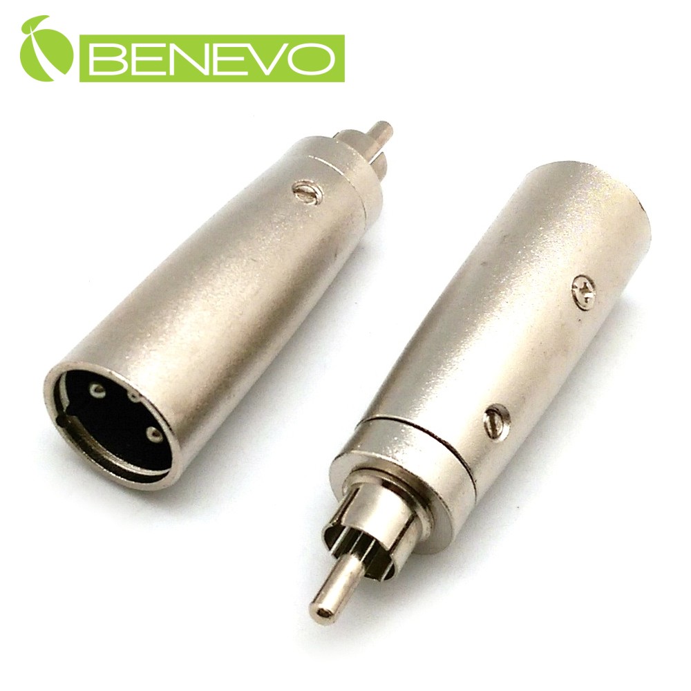BENEVO RCA/AV公頭轉XLR(Cannon接頭)公頭 轉接頭