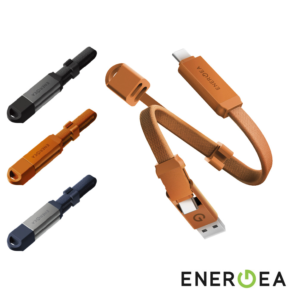 ENERGEA USB-C to USB-C+USB-A Sheath Key兩用接頭充電線 15cm