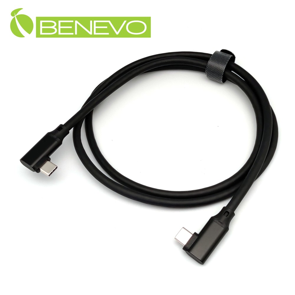 Benevo 雙側彎型 1米 USB3.1 Gen2 Type-C公對公訊號連接線(10Gbps/PD100W) [BUSB3100CMLML(E100W)]