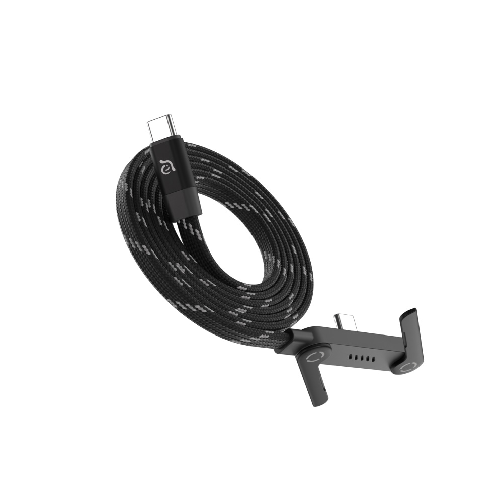 ADAM 亞果元素 iLinio FS120 USB-C 100W 磁吸支架充電線 黑色