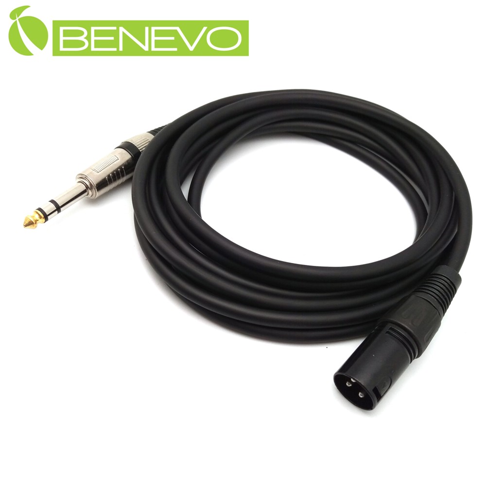 BENEVO 3.5M 6.3MM公頭轉XLR(Cannon接頭)公頭 平衡式音訊連接線