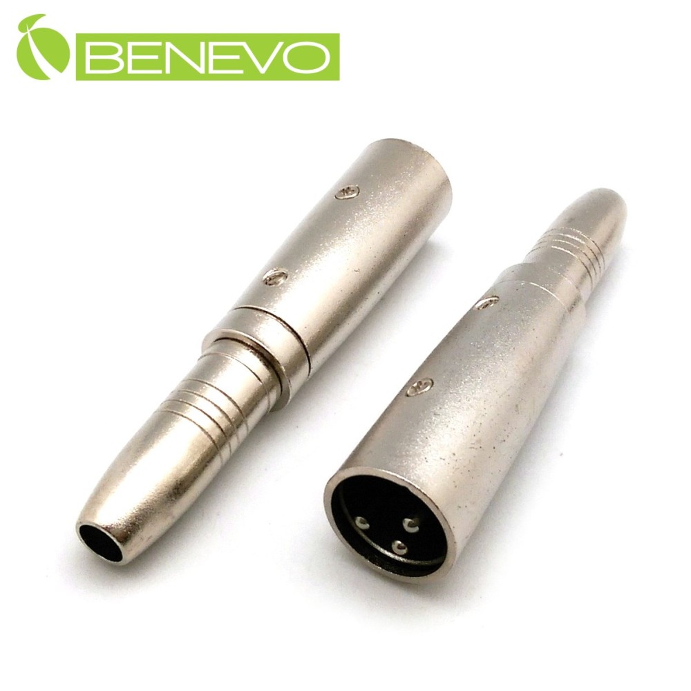 BENEVO 6.3MM母頭轉XLR(Cannon接頭)公頭 音訊轉接頭