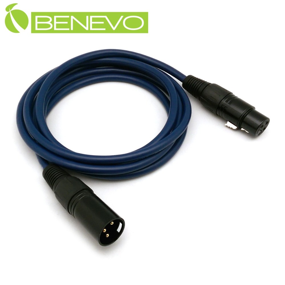 BENEVO 2M XLR(Cannon接頭)公對母 平衡式音訊連接線