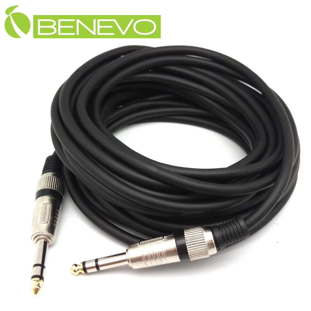 BENEVO 8米 TRS型式6.3mm公對公雙聲道/平衡聲音連接線