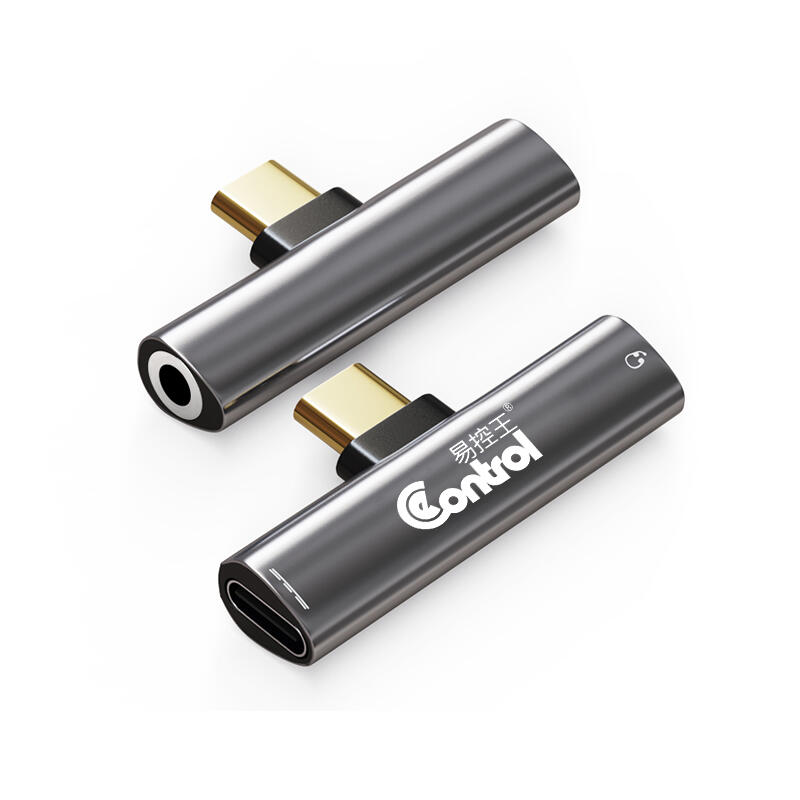 易控王 Type-C公轉Type-C母+3.5mm音訊母轉接頭 PD+QC60W快充 磨砂鋁合金外殼 (40-757)