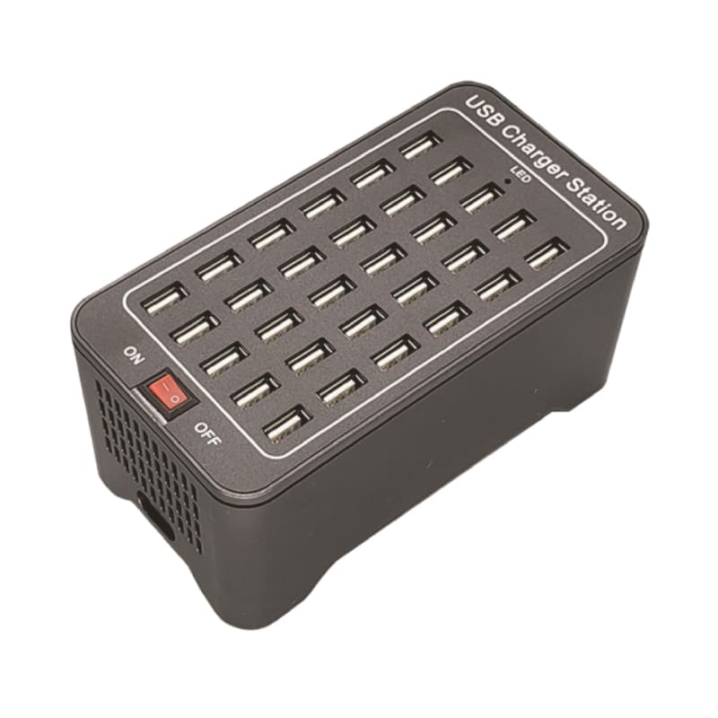 易控王 30孔USB手機平板充電插座 30Port 5V1A 150W 批量充電 智慧充電(40-801-02)