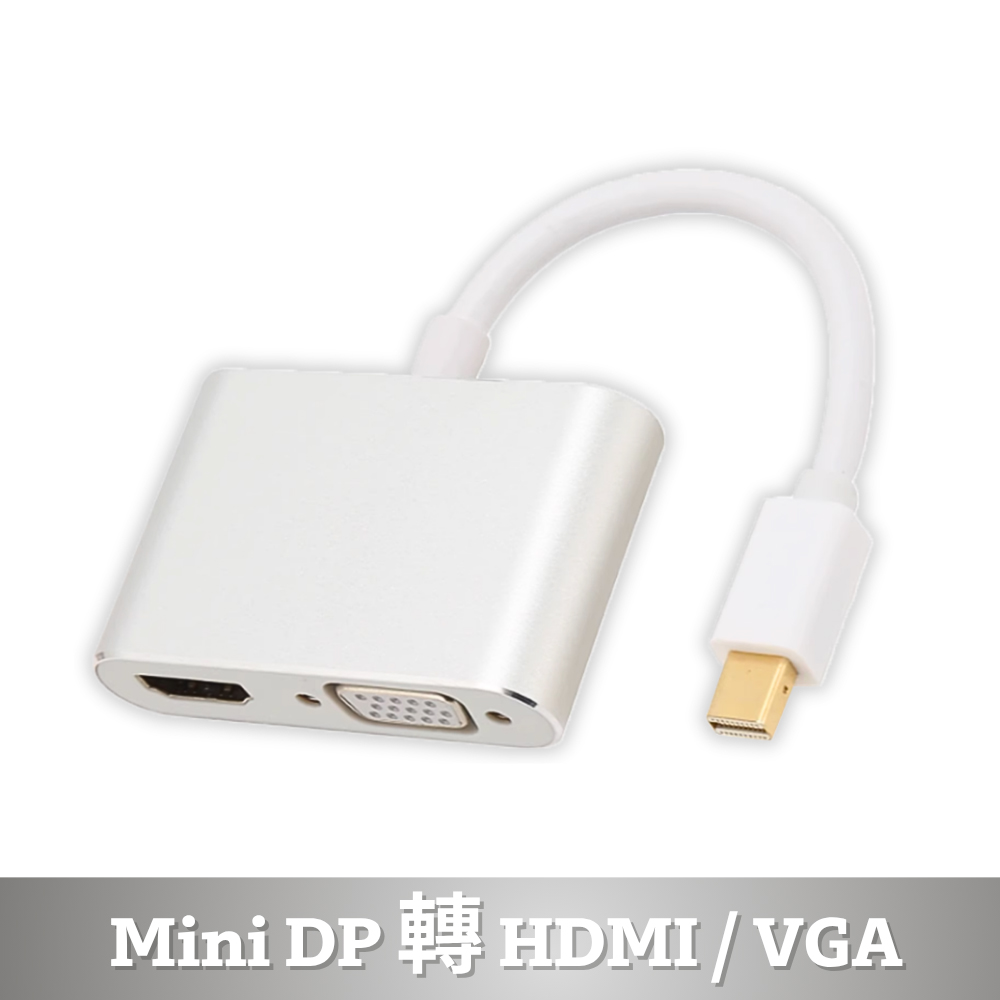 Mini DP 轉 HDMI/VGA 二合一訊號轉換轉接器