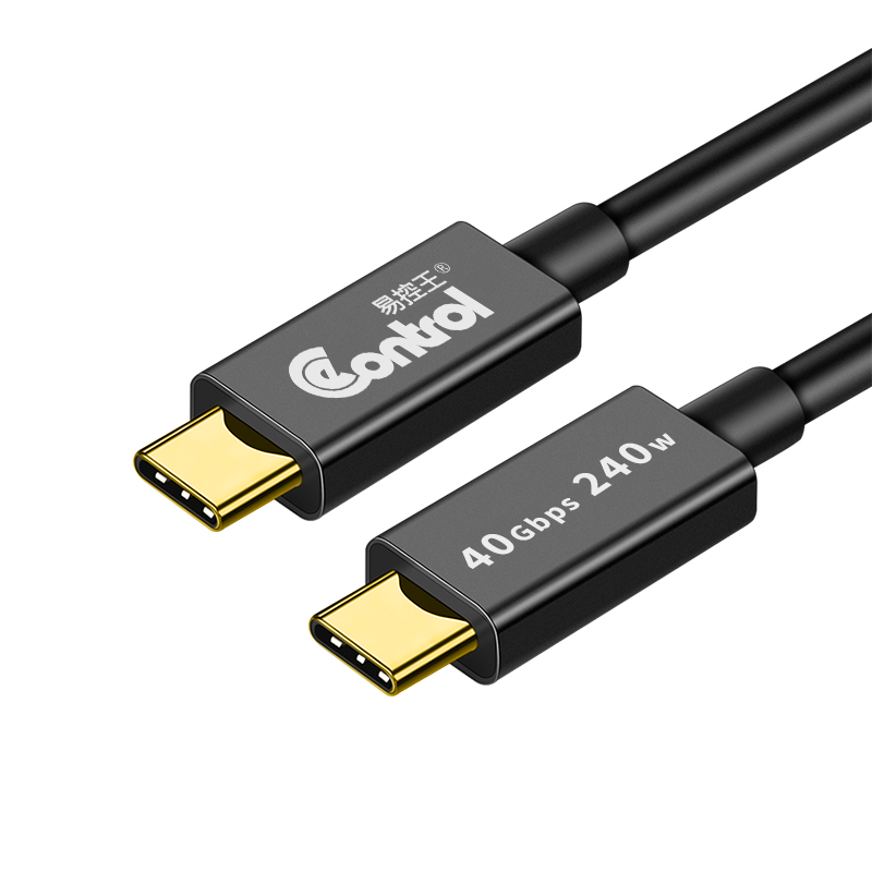 易控王 1米 USB4 Type-C公對公快充傳輸線 旗艦版 40G+240W快充 鋁合金外殼(30-760-03)
