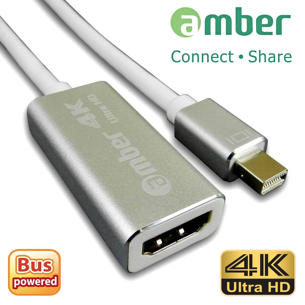 Amber 崴寶 【京徹】 mini DisplayPort Thunderbolt轉 4K HDMI 訊號轉換線 PRO/mini DP轉HDMI 4K