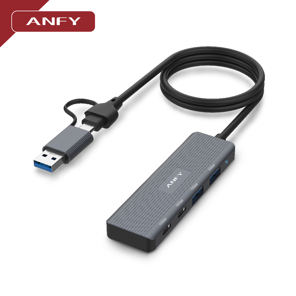 ANFY 安飛 A+C USB3.2 Gen2 10Gbps 4 PORT USB 集線器 50公分