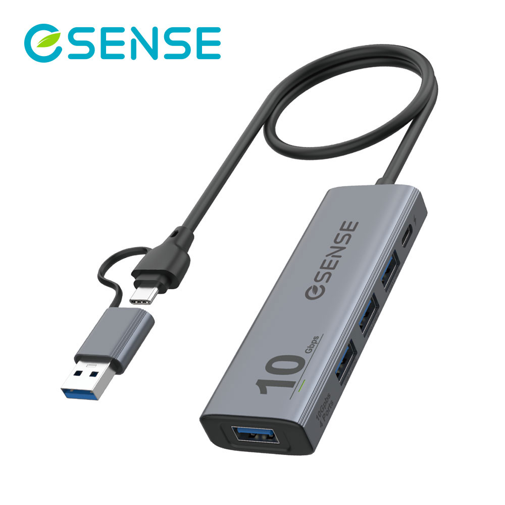 4合1多功能HUB集線器 轉接器 雙接頭 USB3.2 Gen2 4埠100CM