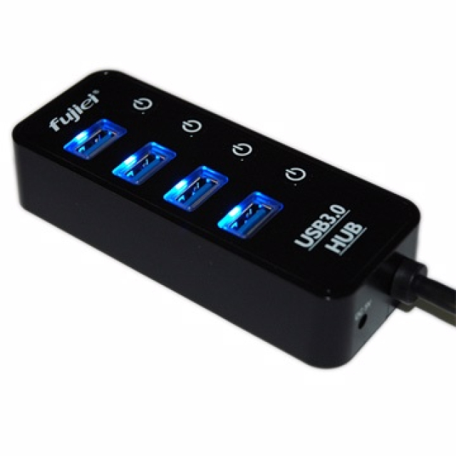 Fujiei USB3.0 電子式開關4埠HUB