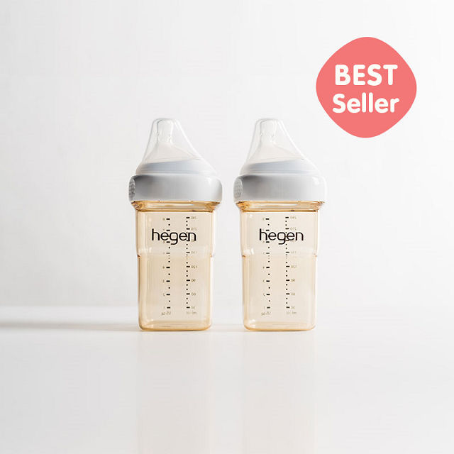 Hegen 金色奇蹟PPSU多功能方圓型寬口奶瓶 240ml (雙瓶組)
