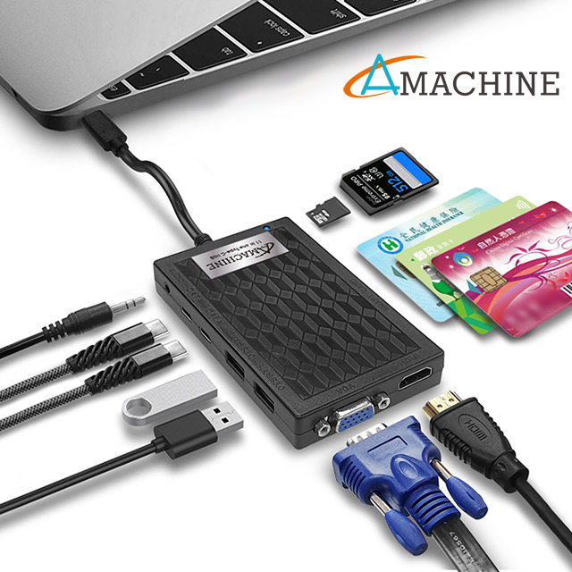 【Amachine】TYPE C 3.1極速PD 11合1 HUB(for mac / Surface /ipad pro/Asus/acer/msi/Lenovo/hp/dell)