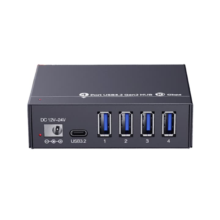 易控王 工業級 USB3.2 4PORT 迷你長版集線器 外接電源(40-732-07)