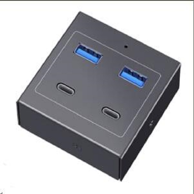 易控王 工業級 USB3.2 4PORT(2A2C) 迷你版集線器 外接電源(40-732-09)