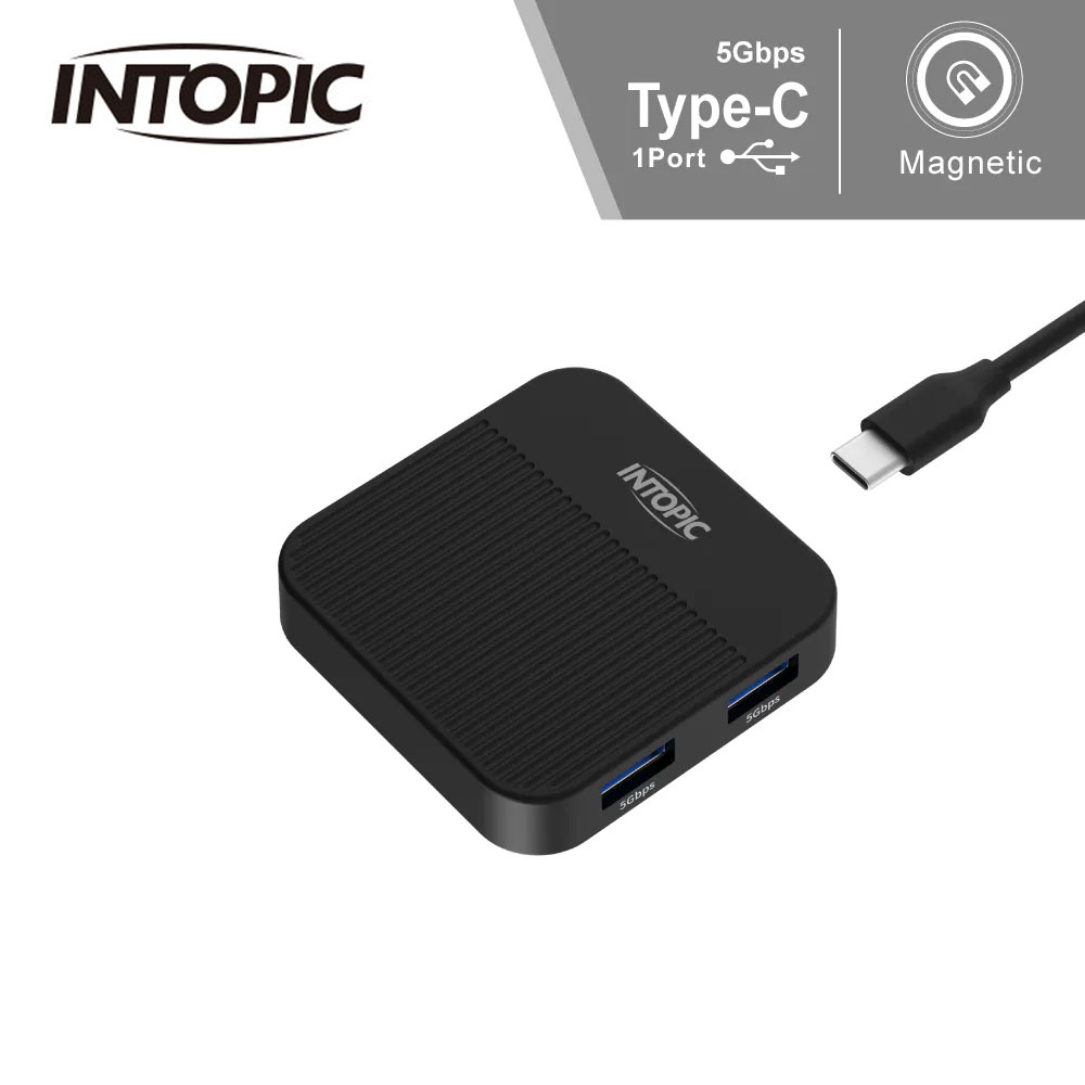 INTOPIC 廣鼎 HBC-800 便攜式磁吸USB3.1集線器-黑