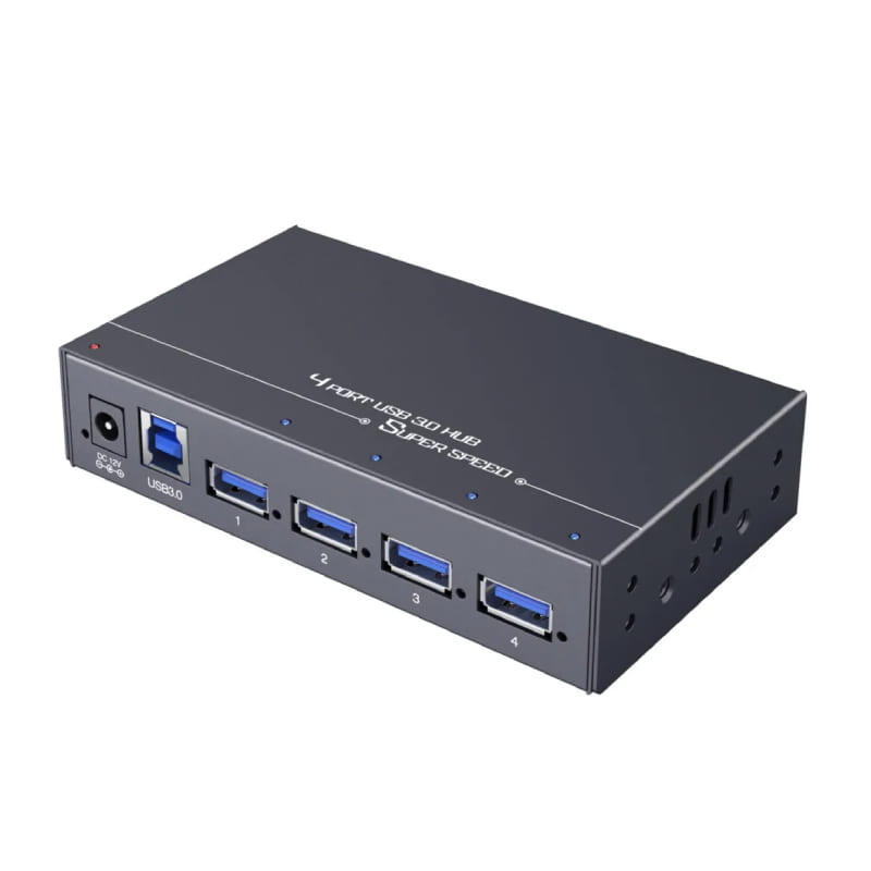 易控王 工業級 USB3.0 4孔集線器 金屬外殼 24W供電 (40-732-03-01)