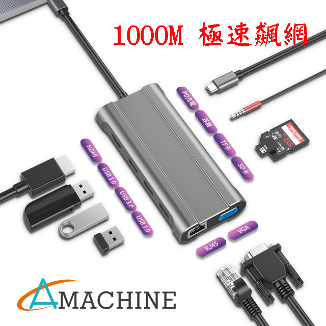 [二入組]【Amachine】Type C3.1 極速PD 十合一