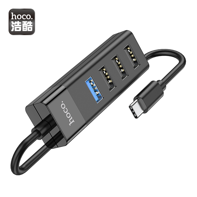   HB25 易和4合1轉換器 (Type-C轉USB3.0+USB2.0*3) 黑色