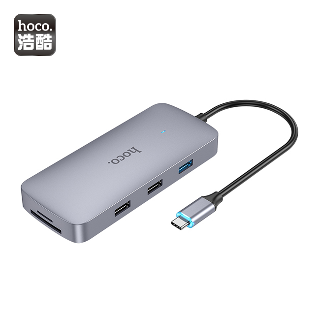 HOCO 浩酷 HB33 易啟Type-C十合一多功能轉換器 錆色