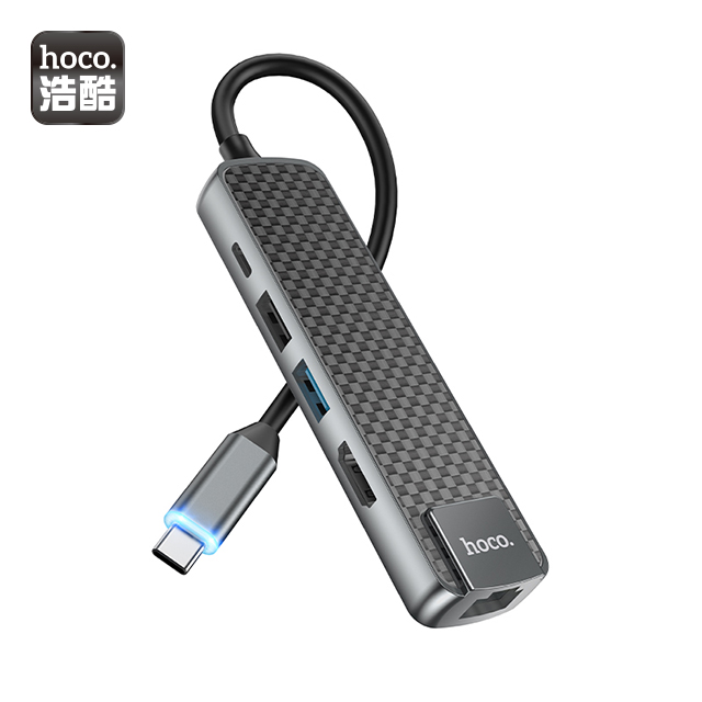 HOCO 浩酷 HB23 易視Type-C多功能轉換器 錆色